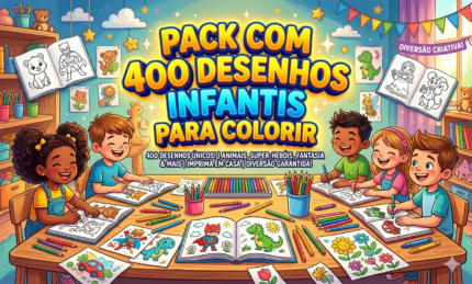PACK COM 400 DESENHOS INFANTIS PARA COLORIR